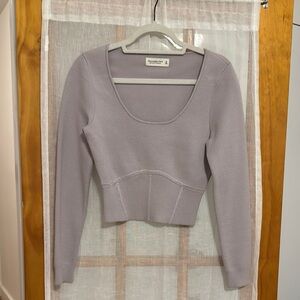Abercrombie & Fitch Lavender Knit Long Sleeve Top